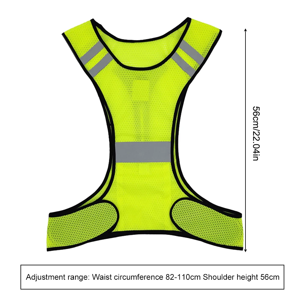 High Visibility Running Vest Breathable Fluorescent Mesh Vest Lightweight Adjustable for Men Women Outdoor Night Riding