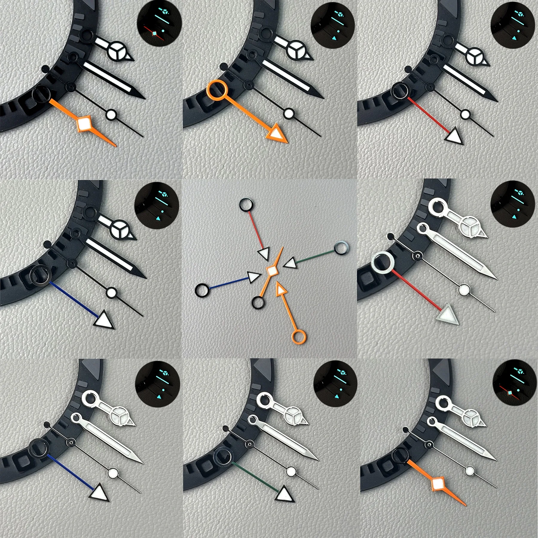 Men's Luminous blue hands NH34 GMT Wristwatch 4Pins Pointers Watch Accessories Replacement Parts for NH34 Automatic Movement