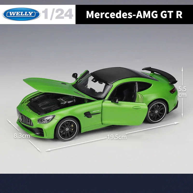 Welly 1:24 Mercedes-Benz AMG GT R lega modello di auto sportiva diecast metallo auto da corsa veicoli modello simulazione giocattoli per bambini