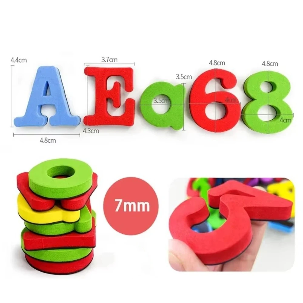 Magnetyczne litery i cyfry w dużych i małych literach ABC Alfabet Magnetyczny Cyfry 123 Zestaw zabawek edukacyjnych dla przedszkolaków i przedszkola