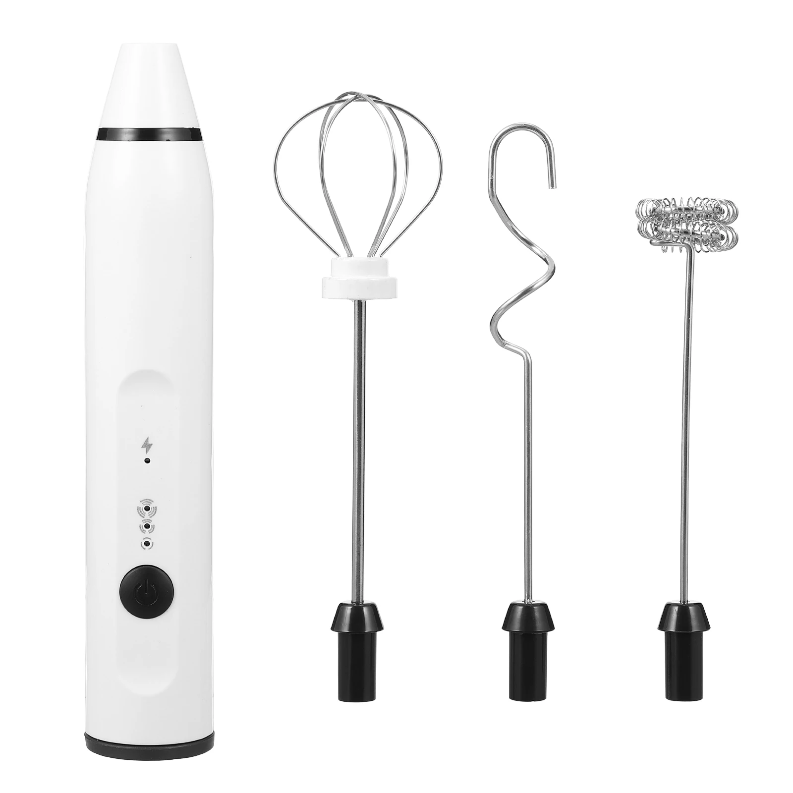 

1 Set Stainless Steel Usb Handheld Electric Whisk Milk Frother For Coffee Food Easy Cleaning Non-Slip Grip
