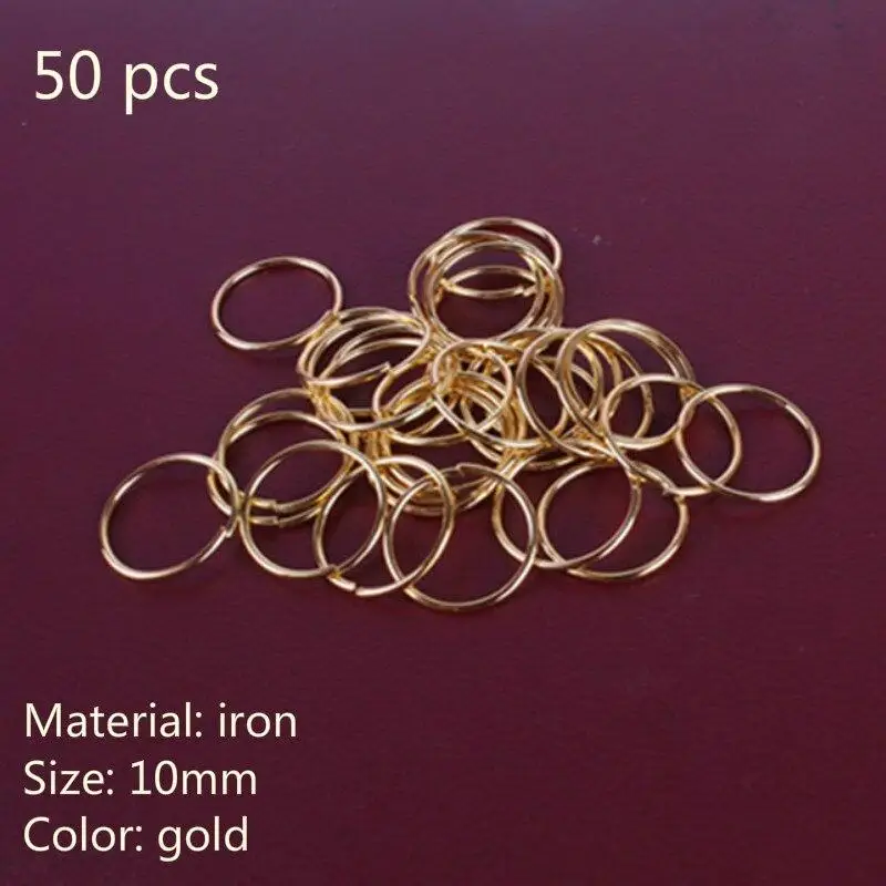 50 Pcs/set Opening Hair Ring Braid Bead Dreadlock Metal/Gold/Silver Clip Braid for African Braided Braids Decorative Accessories