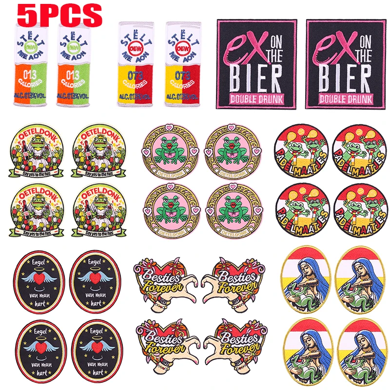 

5 шт./лот, эмблема Оэкайленда, вышитые нашивки, железные нашивки для одежды, карнавальные нашивки в виде лягушки в Нидерленде, Bagdes