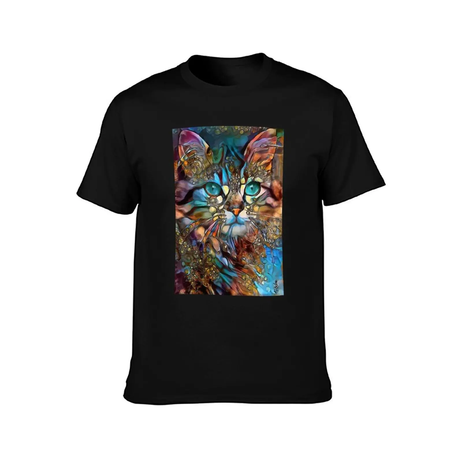 Andyna, cat, chat, cat, lea roche paintings T-Shirt t shirts for man slim fit T-Shirt