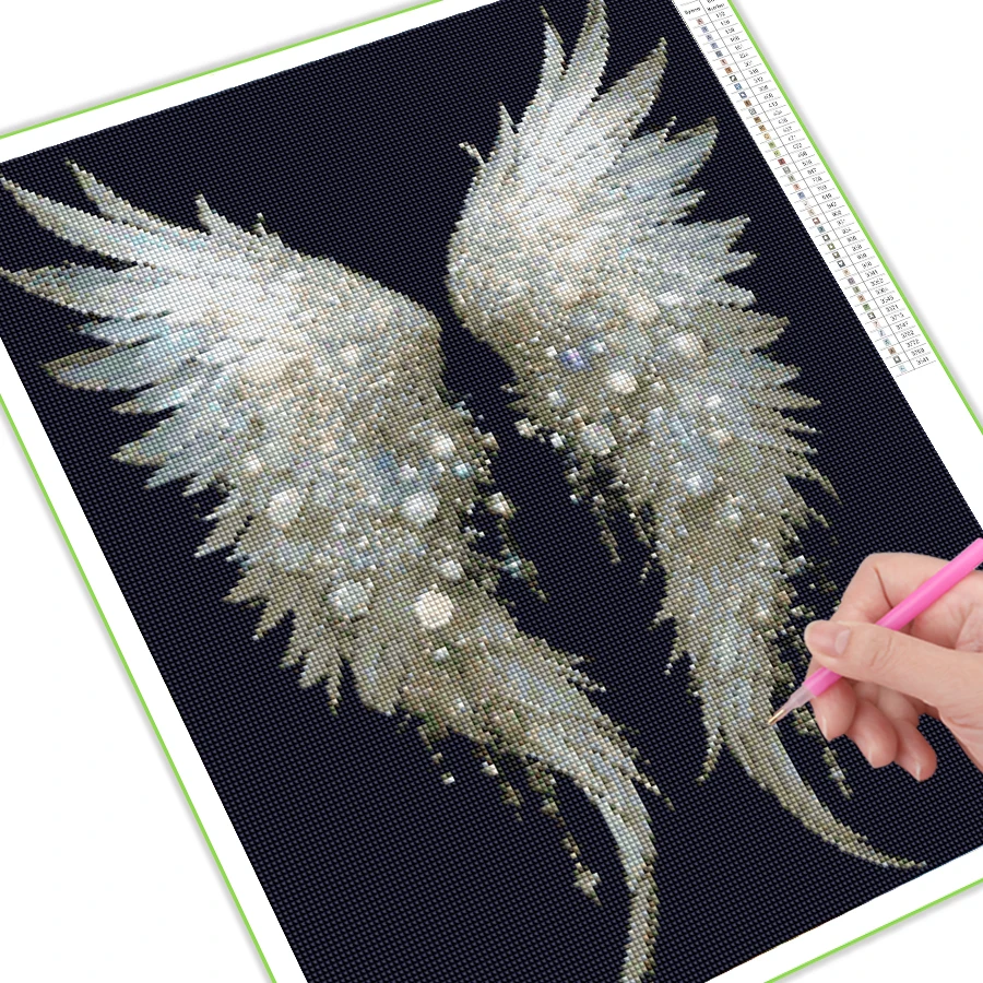 White Wings Diamond Painting Cross Stitch New 2024 Complete Kits Full Mosaic Art Diy Rhinestone Embroidery Picture Wall Decor