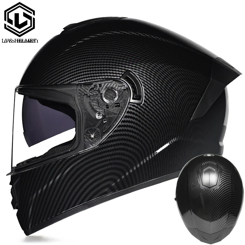

LVS-701 Motorcycle helmet, men's and women's dual lens full helmet, four season couple street bike safety helmet