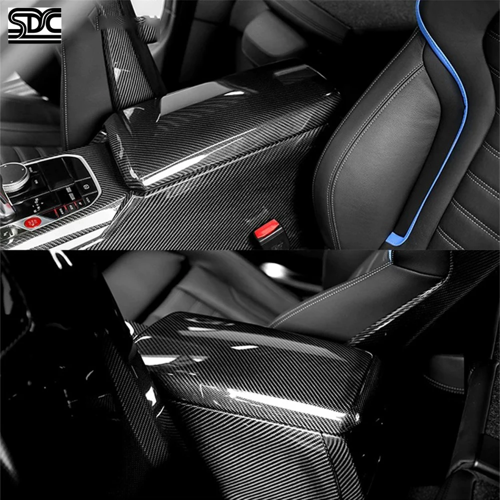 Panel osłony podłokietnika z włókna węglowego do BMW M2 G87 M3 G80 G81 M4 G82 G20 Serii 3 4 G22, element wykończenia wnętrza