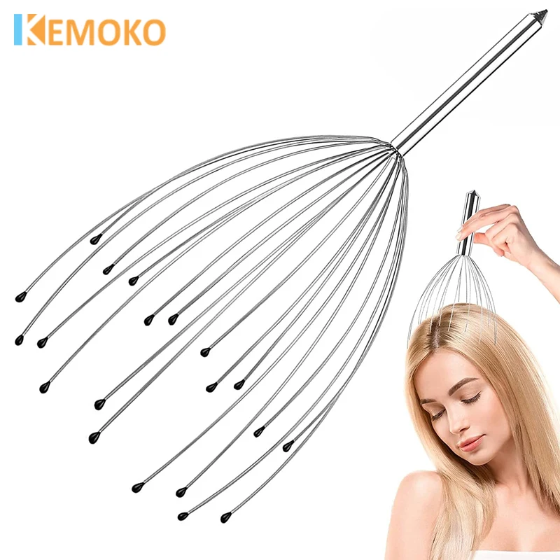 Octopus Head Massager 28 Fingers Scratching Scalp Relaxation Relief Scratcher Relieves Tension Random Body Massager Health Care