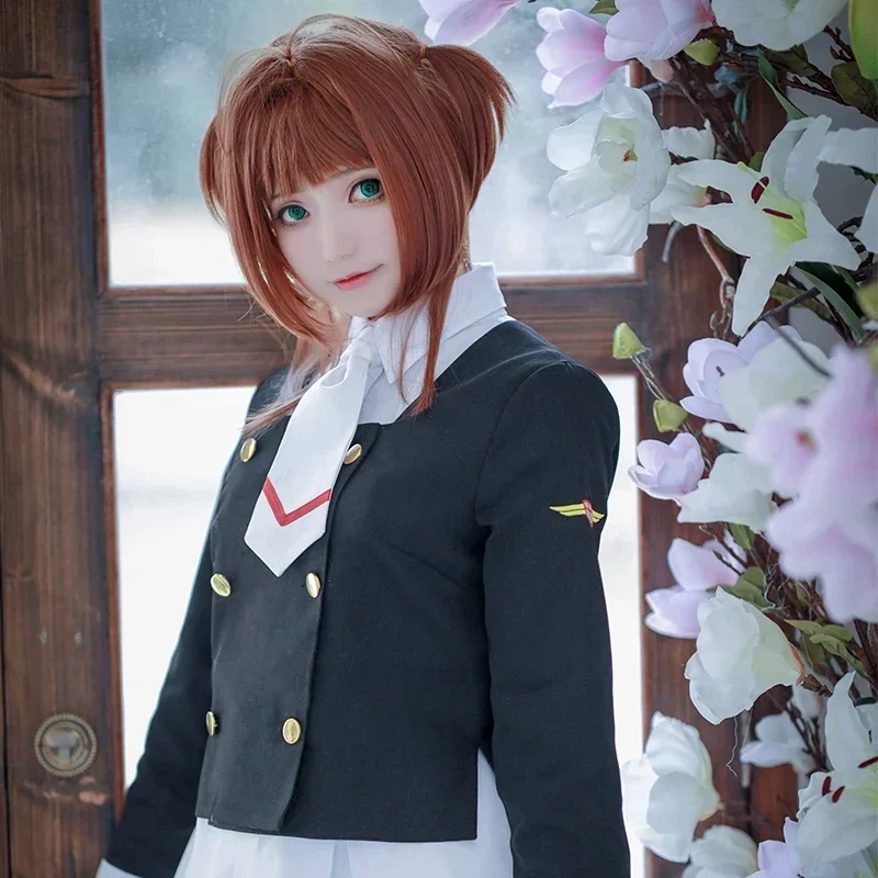 Anime Cardcaptor Sakura przebranie na karnawał Sakura Kinomoto ubrania typu Cosplay Card captor Daidouji Tomoyo mundurek szkolny