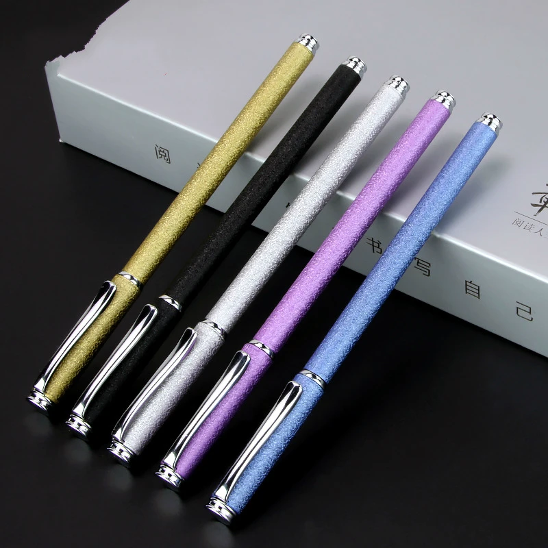 1 Pcs office High Quality color metal gift stainless steel Thread Popcorn Matte black golden gel pen School office supplies