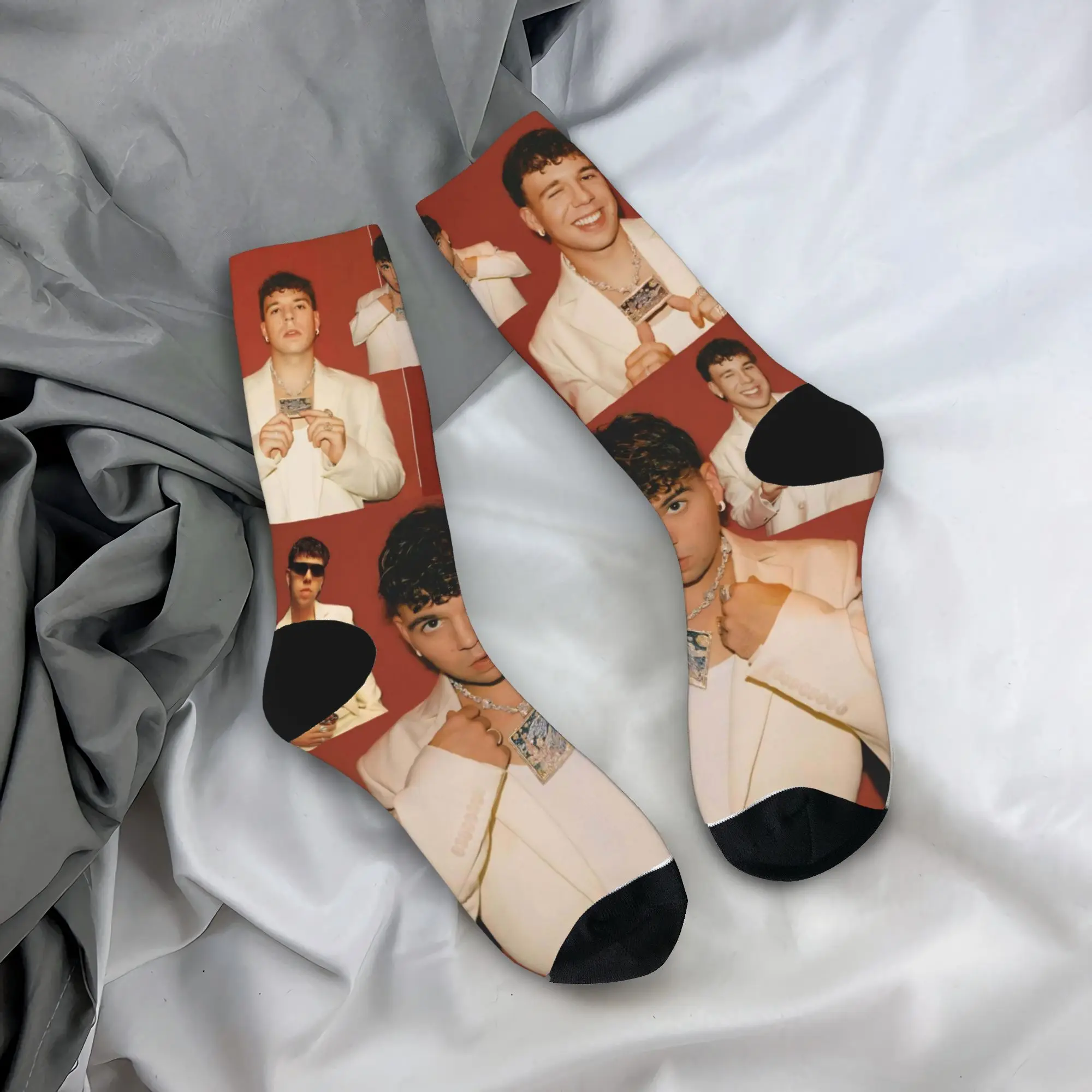 Men's Socks Rapper Quevedo  Stockings Winter Novelty Medium Soft Socks Graphic Outdoor Non Skid Socks