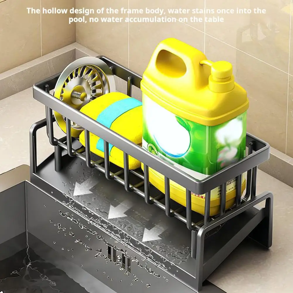 Compact Drain Rack Draining Rack for Kitchen Sink Kitchen Sink Dish Drying Rack with Tilted Water Tray for Countertop for Dishes