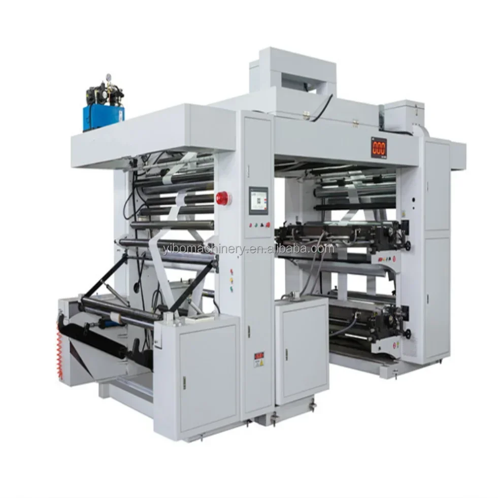 Customized High Quality 6 Colour Flexo Printing Machine / Plastic Film New 2 Color Flexo Flexographic Printing Printers