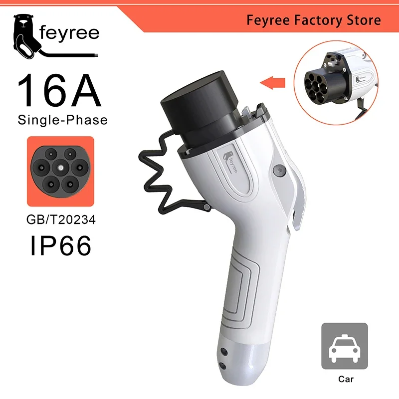 feyree EV Charger Plug Female Car Side GB/T Plug 16A 32A 1 Phase 3 Phase 11KW 22KW for Electric Vehicle Charging Station EVSE