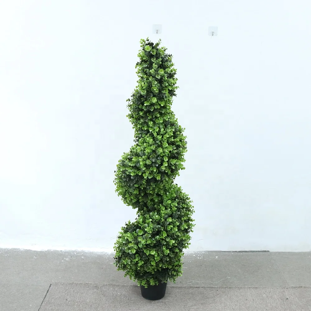 

Artificial Boxwood Spiral Topiary Tree Plant Twisted Indoor Outdoor Garden Decor