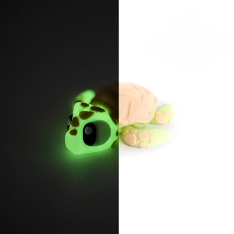 Figurina di tartaruga marina stampata in 3D - Simulazione realistica Decorazione animale Mini modello di tartaruga Giocattolo per scrivania per bambini Regalo di compleanno unico