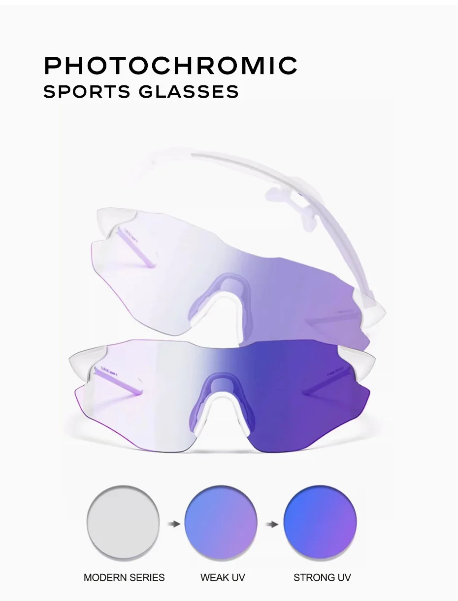 Caponi Verfärbungs-Sportsonnenbrille für Männer und Frauen, Fahrrad-, Fahr- und Angelbrille, 100% UV-Schutz, TR90-Rahmen – Detail 6