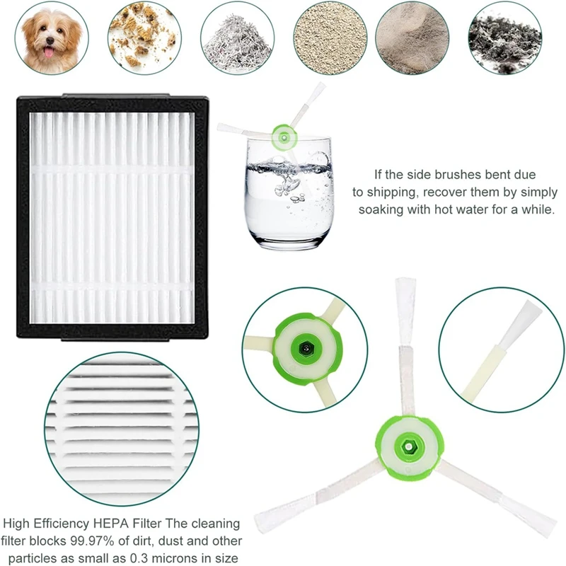 فرشاة دوارة مطاطية متعددة الأسطح ، قطع غيار ، متوافقة مع Irobot Roomba compo J7 Plus مكنسة كهربائية روبوت