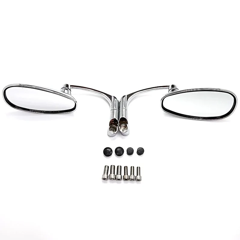 Universal Retro Motorcycle Mirrors - Adjustable Handlebar Rearview Mirrors for Cafe Racer, Scooter, Moped & Electric Bike,