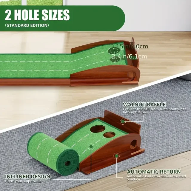 Perfect Practice Golf Putting Mat with Ball Return - Portable Practice Putting Green - Training Aid for Indoor, Outdoor Golf Pra 3