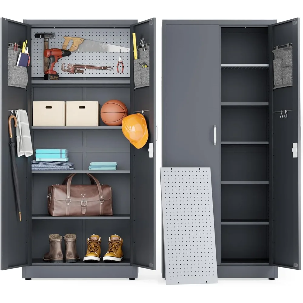 Locking Metal Storage Cabinet | Garage Storage Cabinet with Doors | 71