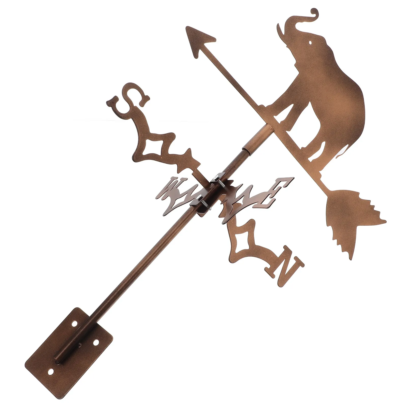 Stainless Steel Elephant Wind Vane Garden Decor Outdoor Weather Vane Waterproof Metal Weathervane for Yard Patio Roof Farmhouse