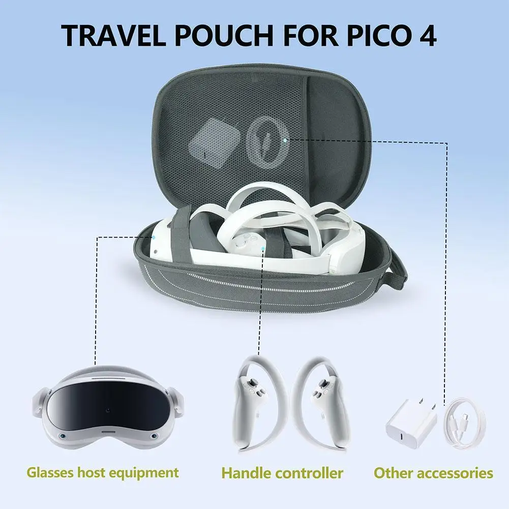 For Pico 4 Ultra Storage Bag Portable Boxes VR Headset Travel Carrying Case Hard EVA Anti-collision Waterproof Storage Box Bag