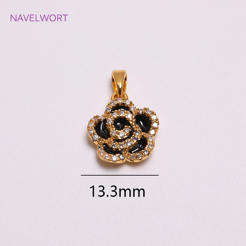 Charms For Jewelry Making,18K Gold Plated Inlaid Zircon Heart Shape Pendants DIY Fashion Jewelry Making Accessories