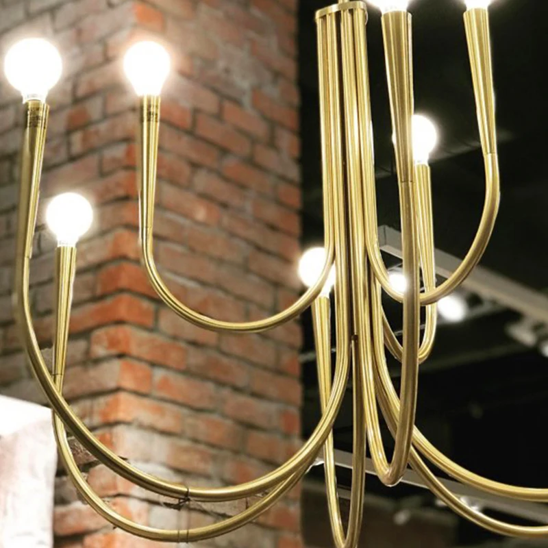 Lampadario a soffitto di design nordico in oro per soggiorno, tavolo centrale, camera da letto, soffitta, lampade a sospensione, decorazioni per la