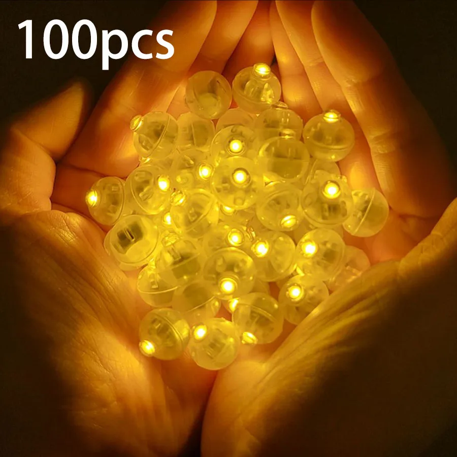 100pcs/lot Round RGB LED Flash Ball Lamps White Balloon Lights for Wedding Party Decoration 6 Colors High Quality Vase Decor