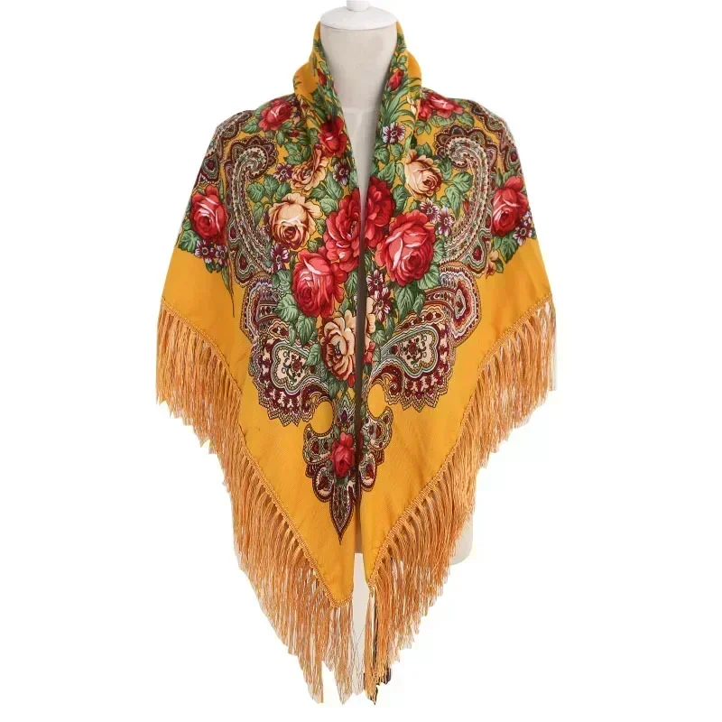 Russian Printed Scarf Shawl Keep Warm  Scarves for Women Luxury Large Square Poncho Hijab Bandanas Four Seasons Free Shipping