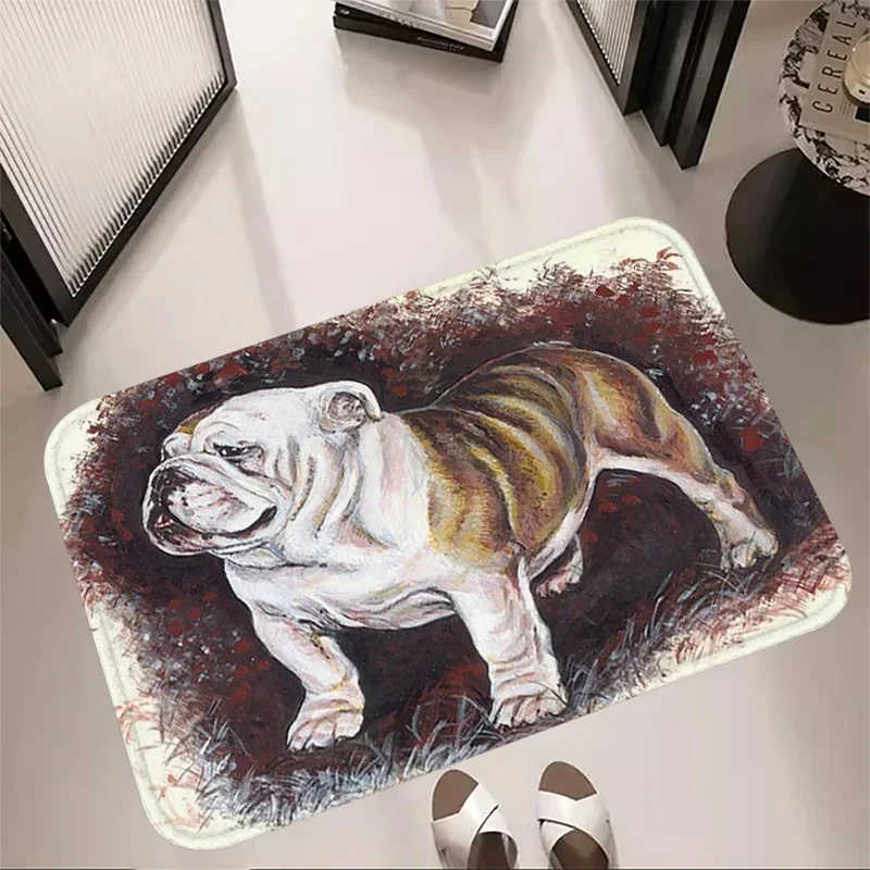 Pets Room Rugs Foot Carpets English Bulldog Entrance Doormat Kawaii Peta Rug Floor Carpet Anti Slip Mat Home Kitchen Hallway