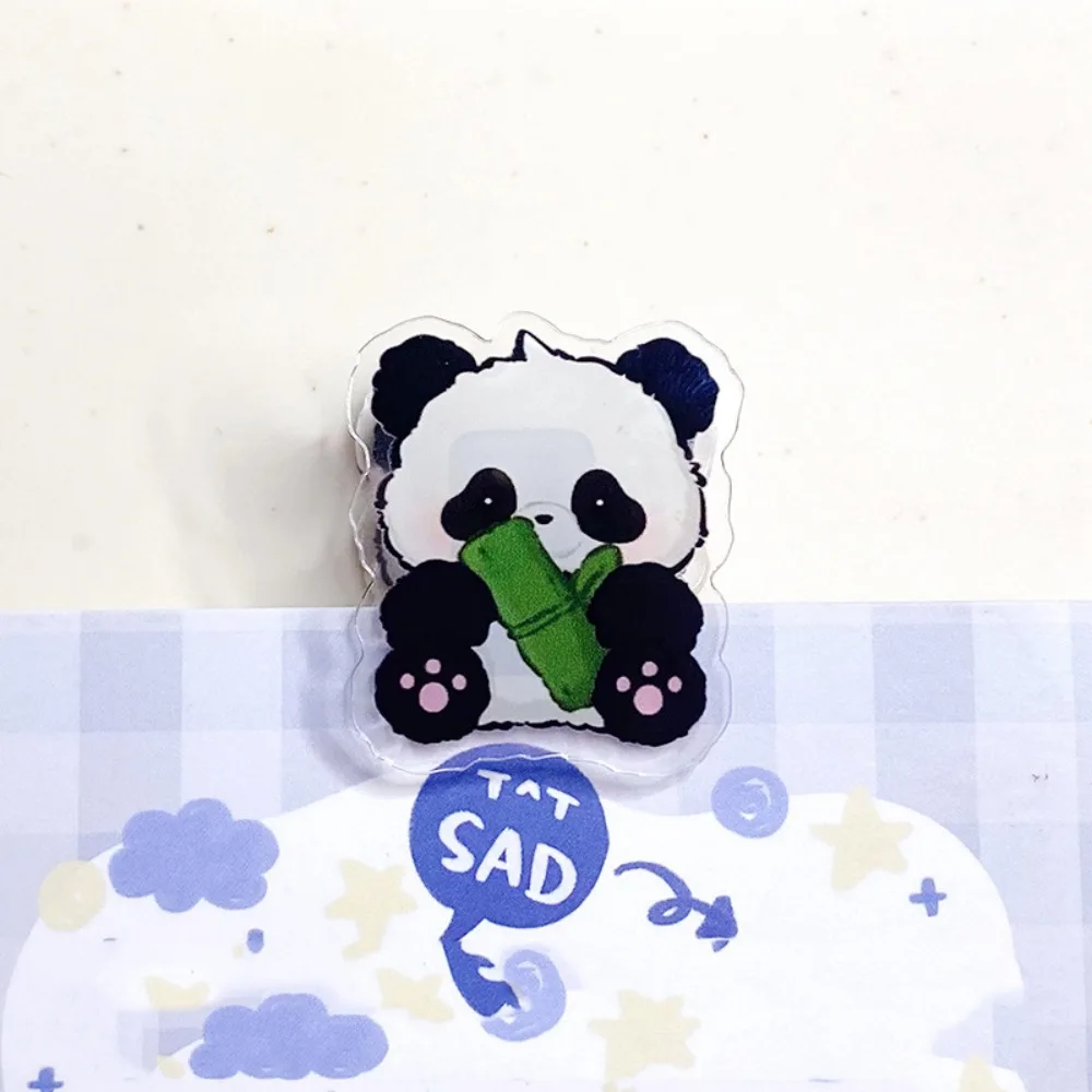 Настольные принадлежности для хранения, милый акриловый зажим из полипропилена, зажим для заметок, многоцелевой зажим с милой мультяшной пандой, мультяшная панда