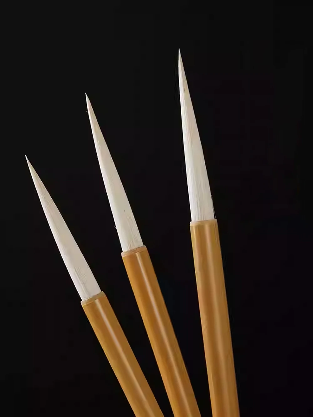 Goat Hair Calligraphy Brush Set, Long Tip Soft Hair Bamboo Brush for Cursive & Seal Script, Handmade Vintage, Artist Essential