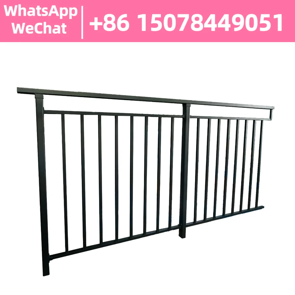 

High quality aluminum galvanized steel residential railings Metal frame fence post cap Security balcony railings stair fencing