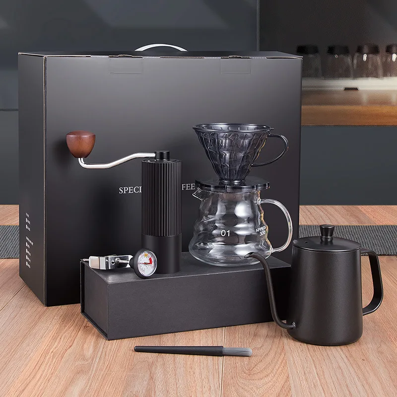 

for hand-brewed coffee set, coffee pot, bean grinder combination, full set of utensils, filter cup, hand-brewed pot entry gift