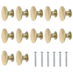 12pcs Golden Metal Door Knobs Mini Knobs Small Handles Jewelry Wooden Box Drawer With Screw Furniture Hardware