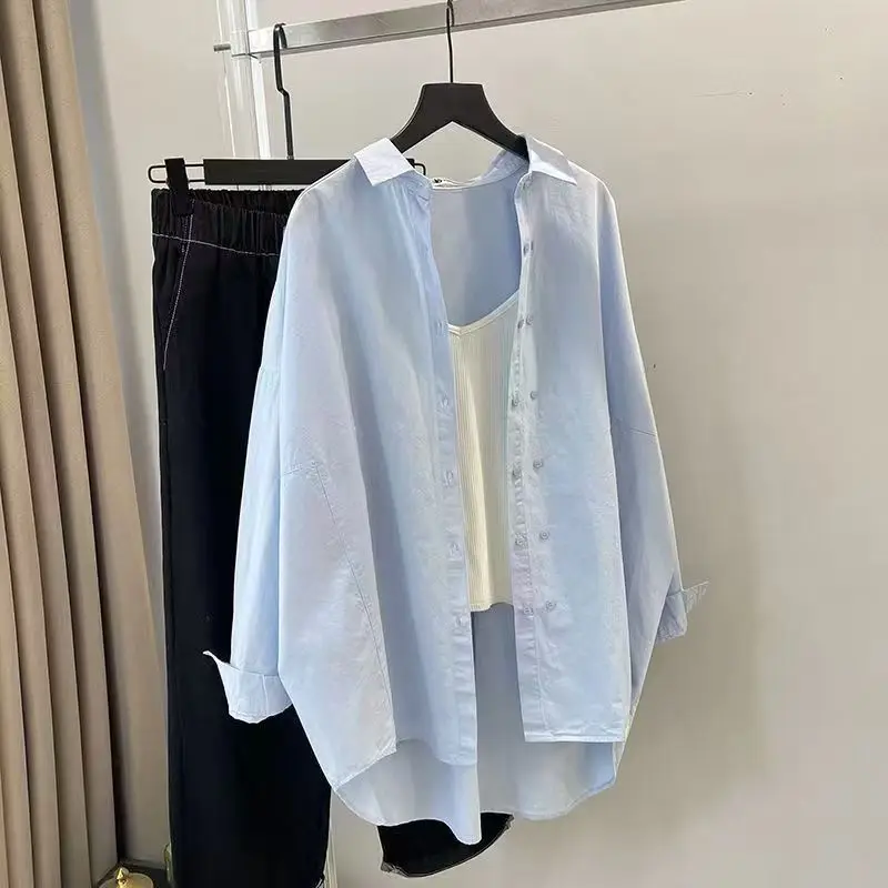 

Женская летняя свободная тонкая двубортная шикарная солнцезащитная куртка 2025 года