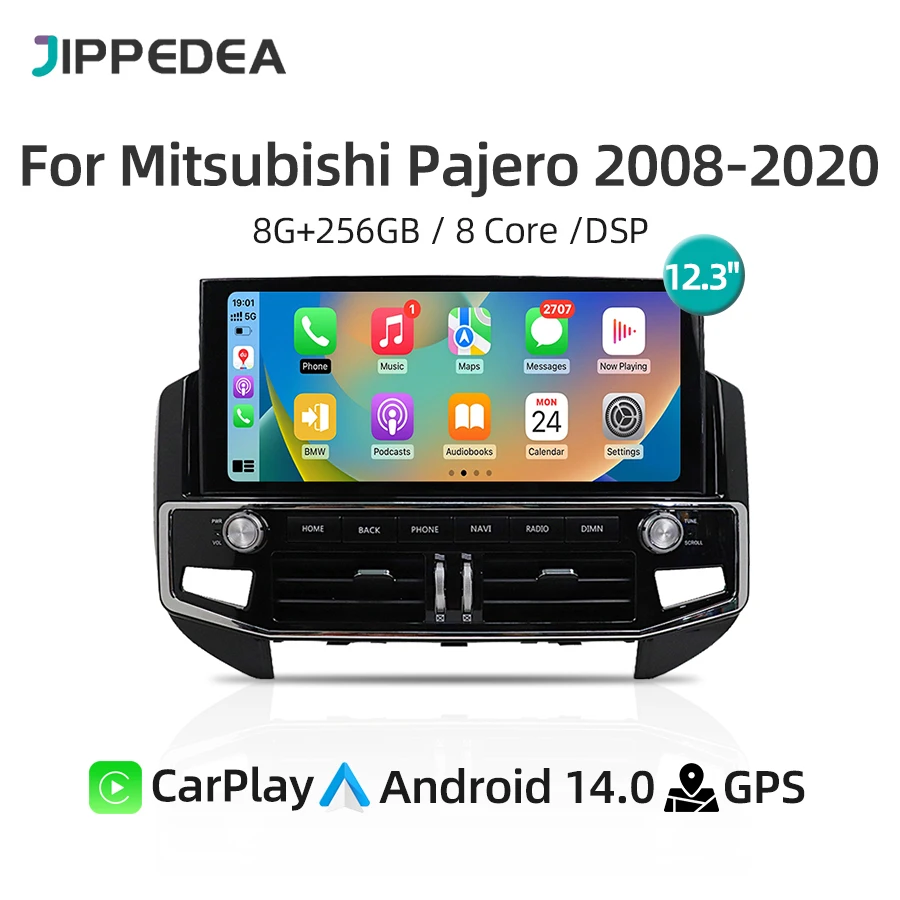 

12.3" Android 14.0 CarPlay 4G WiFi GPS Navigation Car Multimedia Player Bluetooth RDS Car Radio For Mitsubishi Pajero 2008-2020