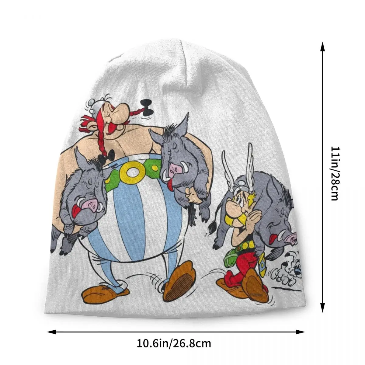 Customized Asterix And Obelix Skullies Beanies Caps Unisex Winter Knitting Hat Cool Adult Cartoon Bonnet Hats Outdoor Ski Cap