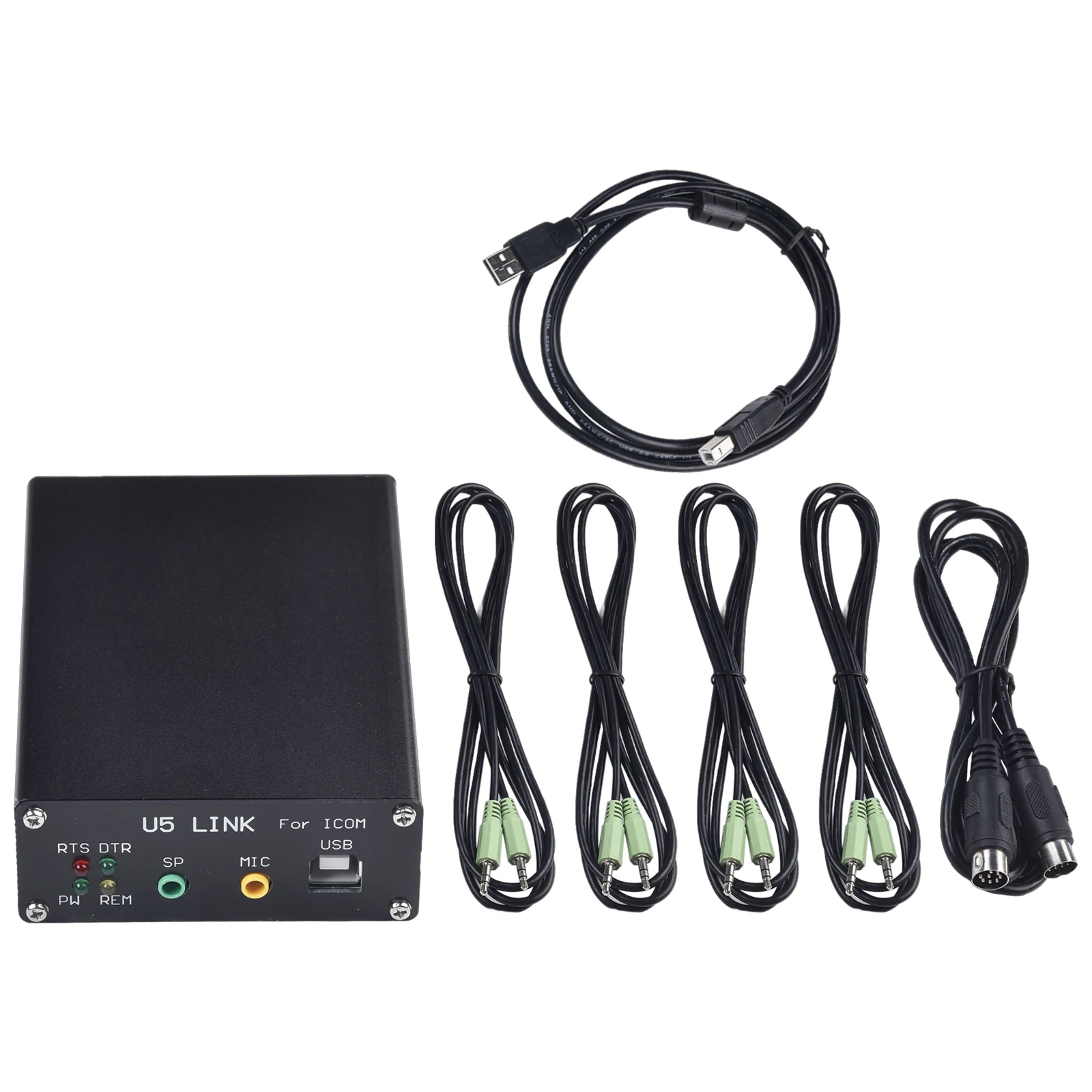 

1PC U5 Link For Radio Connector With Power Interface DIN8-DIN8 Pc66 Power Saving Box USB Linker Amplifier Adapter