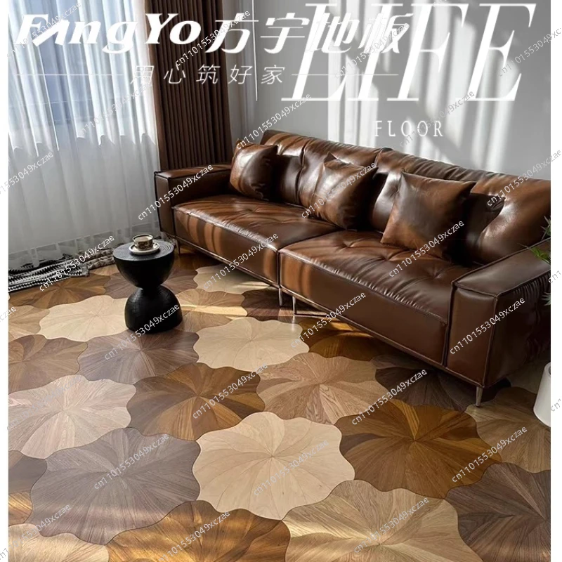 

Черный орех особой формы из листьев лотоса из массива дерева, полный березовый дуб, пол из тикового дерева, паркетный пол из французского антикварного дуба