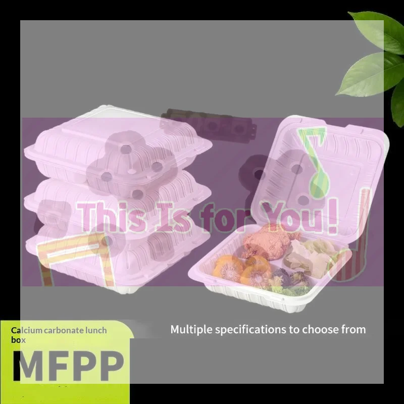 5Pcs Disposable Clamshell Food Container 3 Compartment Lunch Box Leakproof Microwavable Takeaway Box For Restaurant Meal Prep