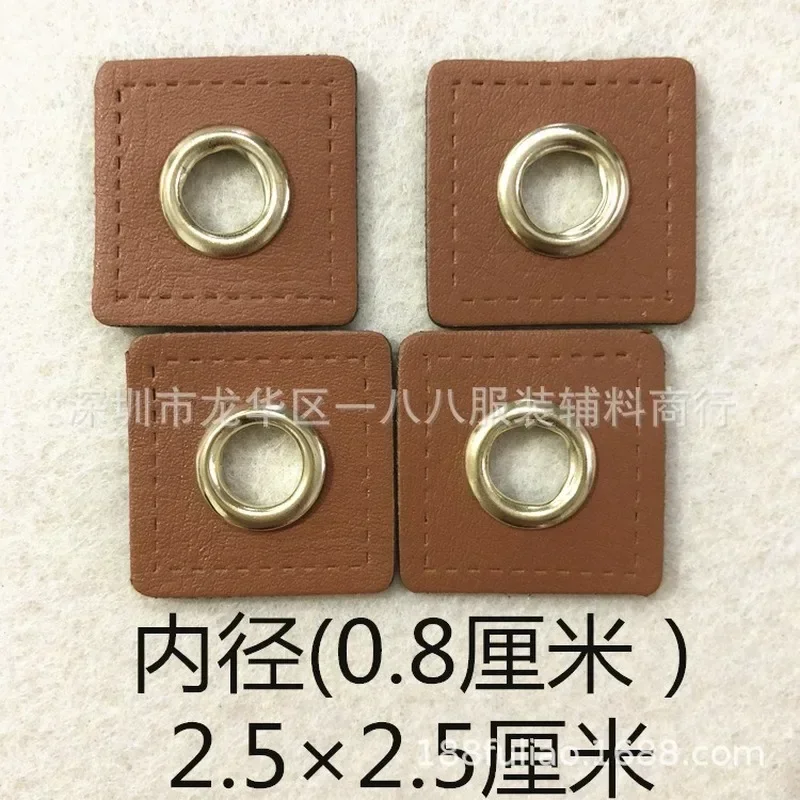 50pcs/Lot 8mm Metal Eyelet In Brown Black Leather for Rope Kids Coat Jeans Pants Clothing Decoration Accessories Scrapbooking