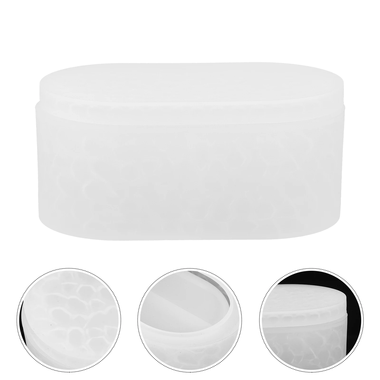 Silicone Jewelry Box Mold Oval Pattern Resin Craft Mold Flexible Easy Demold Handmade Storage Box Mold