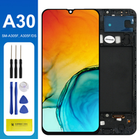 A30 A305F A305F/DS Display Screen Replacement for Samsung Galaxy A30 LCD Display Touch Screen Digitizer Assembly with Frame