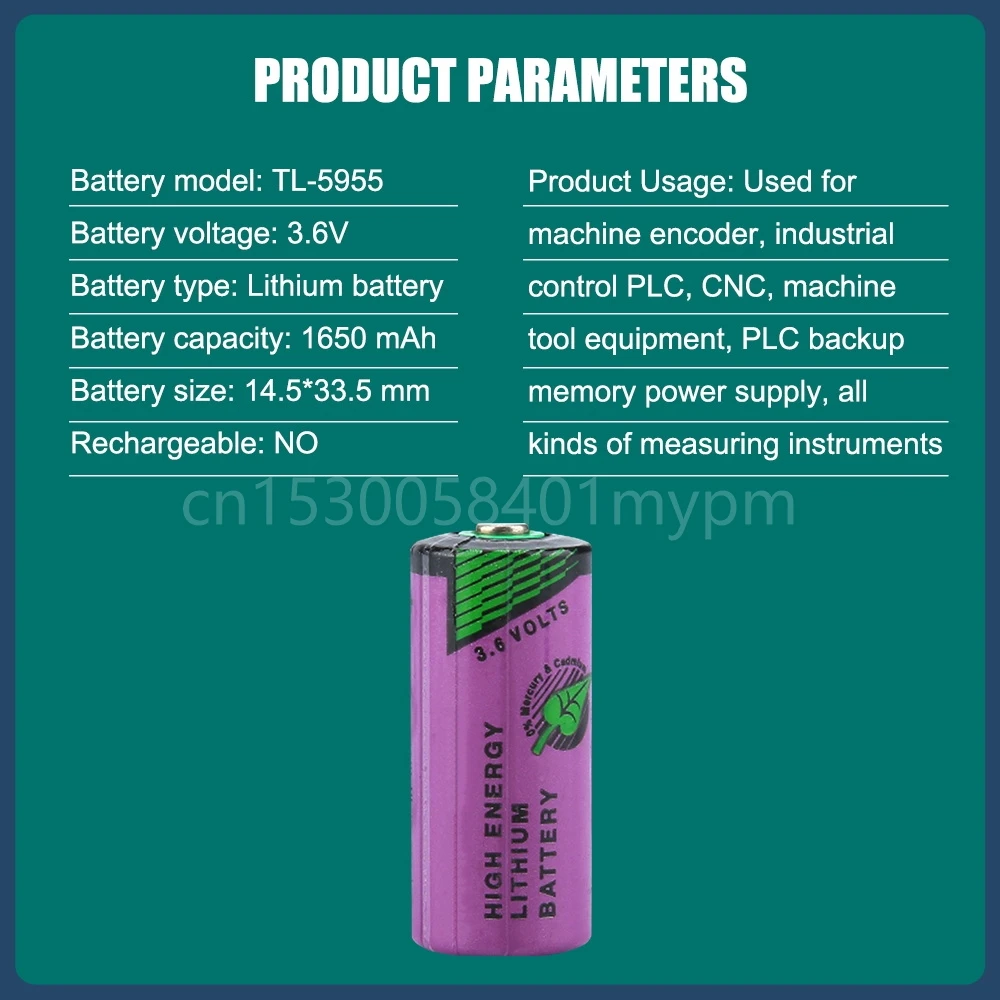 1PCS TL-5955 SL-761 14335 2/3AA 3.6V 1650mAh Lithium Battery for PLC CNC Machine Tool Gas Meter ER14335 Replacement Batteria