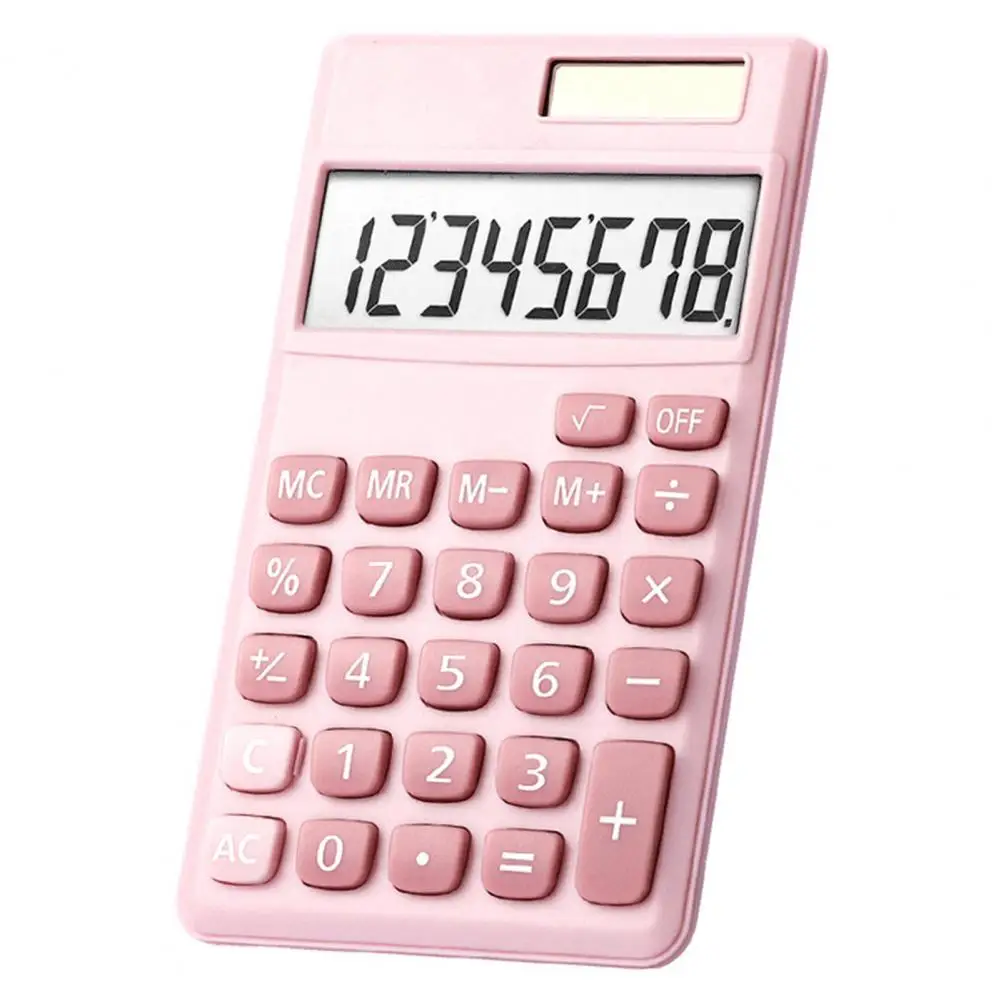 8-Digit Mini Calculator Solar Powered Large Display Multipurpose Basic Scientific Calculator