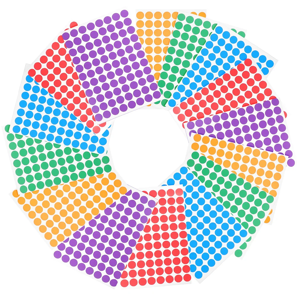 

20 Sheets Blank Adhesive Dot Round Label Circle Adhesive Stickers For Sealing Coding Sorting Rewards Gift Boxes Envelopes