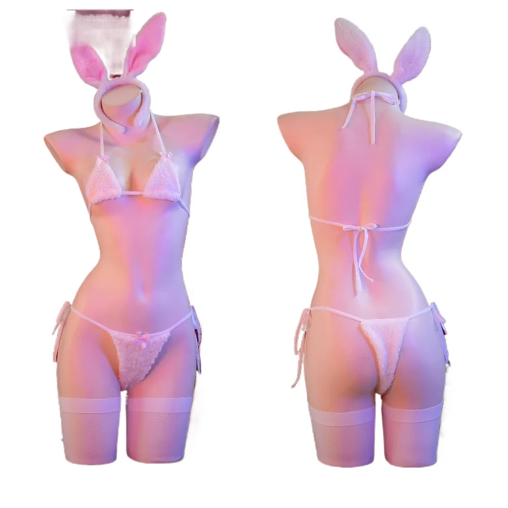

85cm to 160cm Realistic BJD Anime Doll Clothes Plush Bikini Bunny Sexy Bow Strap Underwear Pajamas Nightgown